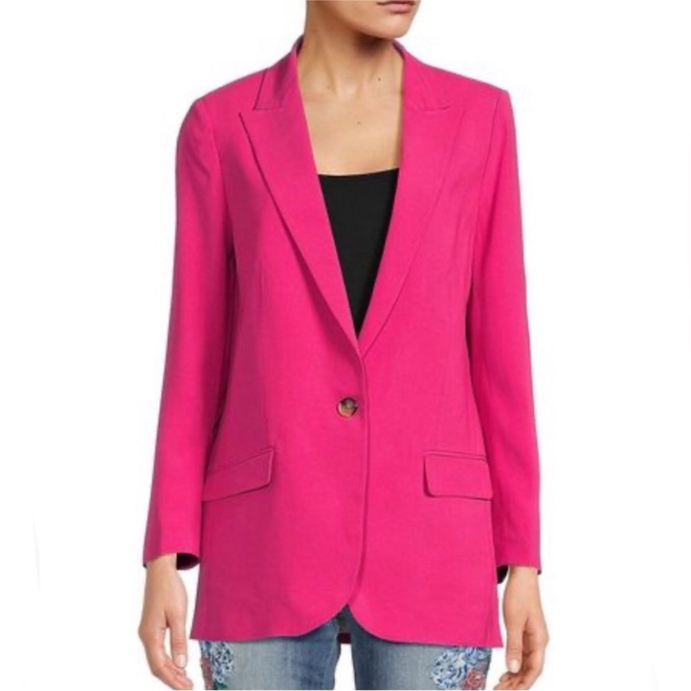 Zadig & Voltaire Viva Crepe Single Breasted Boyfriend Blazer Jacket Pink XS